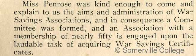 The Fritillary December 1916; the St Hugh's War Savings Association