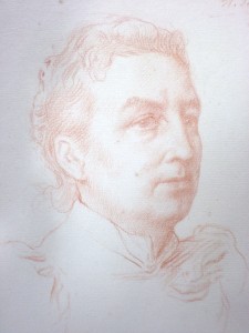 Portrait head of Miss Emily Georgiana Kemp by Alphonse Legros (1837-1911)