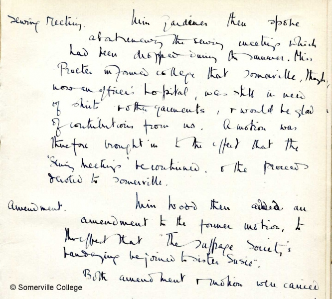 Minutes of College Meeting 19th October 1916